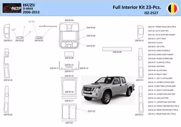 Isuzu D-Max Interior WHZ Dashboard trim kit 23 Parts