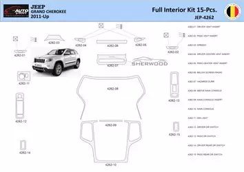 Jeep Grand Cherokee 2011-2020 Mascherine sagomate per rivestimento cruscotti 15 Decori