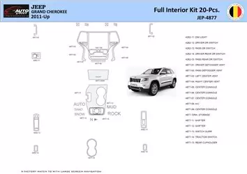 Jeep Grand Cherokee 2011-2020 Inleg dashboard Interieurset aansluitend en pasgemaakt 20 Delen