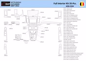 Mitsubishi Lancer-2008 Interior WHZ Dashboard trim kit 35 Parts