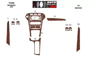 Ford Mondeo 08-12.11 Mittelkonsole Armaturendekor Cockpit Dekor 18-Teilige - 2- Cockpit Dekor Innenraum