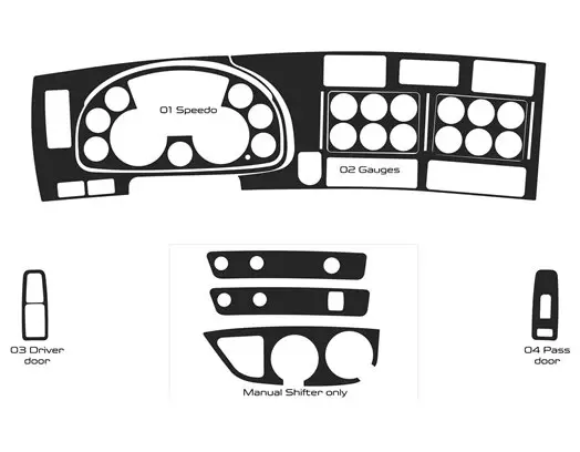 Kenworth T680 Truck - Jaar 2013-2021 Interieur Style Dash trim kit