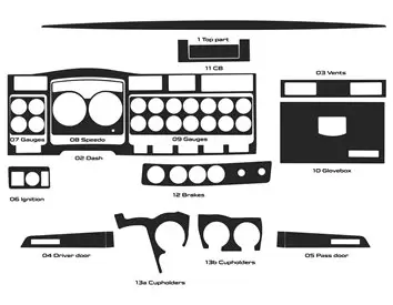 Kenworth W900 2019–2022 Innenausstattung Dash Trim Kit Kombipaket - 2- Cockpit Dekor Innenraum