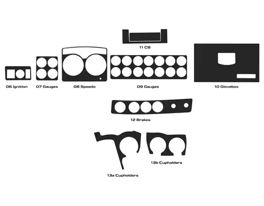 Kenworth W900 Truck - Jaar 2019-2022 Interieurstijl Volledig dashboard Trim Kit