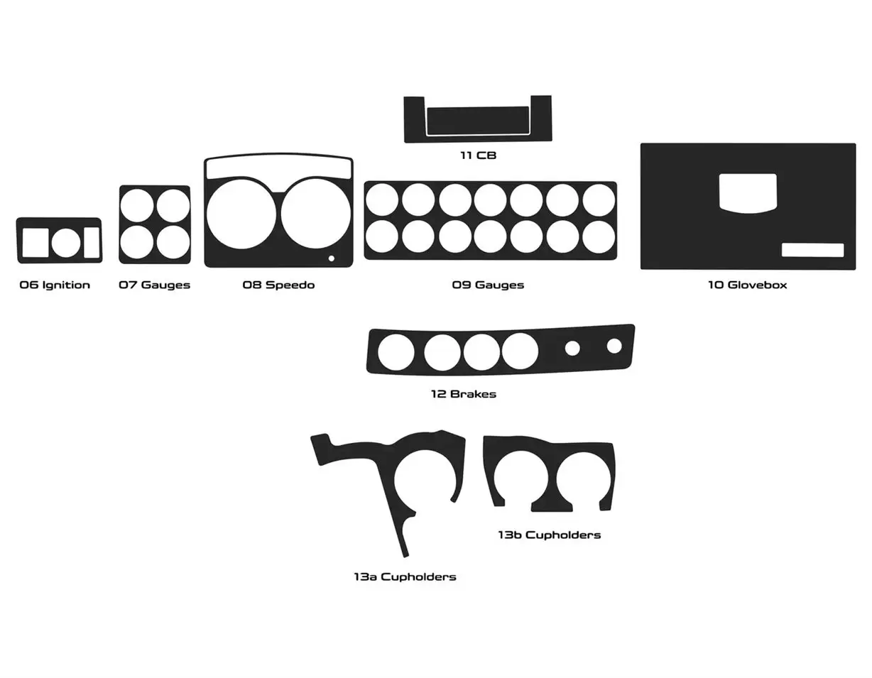 Kenworth W900 Truck- Anno 2019-2022 Kit di finiture per cruscotto completo in stile interno