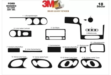 Ford Mondeo 10.96 - 09.00 Kit Rivestimento Cruscotto all'interno del veicolo Cruscotti personalizzati 18-Decori