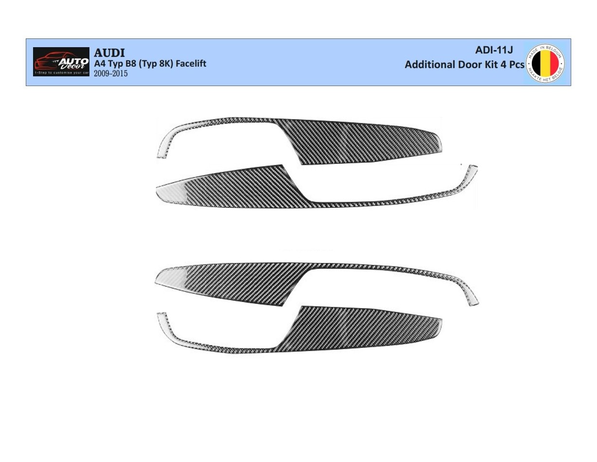 Audi A4 B8 Typ 8K 2009-2015 3D Interior Dashboard Trim Kit Dash Trim Dekor 4-Parts