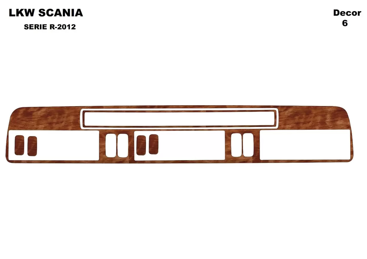 Scania R-Series R2 HighLine 2009 Mascherine sagomate per rivestimento cruscotti 6-Decori