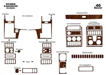 Scania R-Series R1 Reihe 05.04-09.09 Mascherine sagomate per rivestimento cruscotti 46-Decori