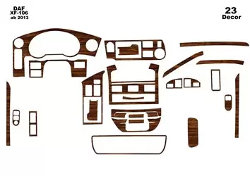 Daf XF106/116 2013-2021 3M Mittelkonsole Armaturendekor Cockpit Dekor 23-Teile - 1- Cockpit Dekor Innenraum