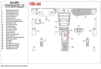Ford Mustang 2010-UP Full Set, Without NAVI BD Interieur Dashboard Bekleding Volhouder