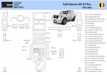 Dodge Nitro 2007-2012 Interior WHZ Dashboard trim kit 37 Parts