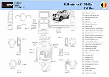 Dodge Nitro 2007-2012 Interior WHZ Dashboard trim kit 38 Parts
