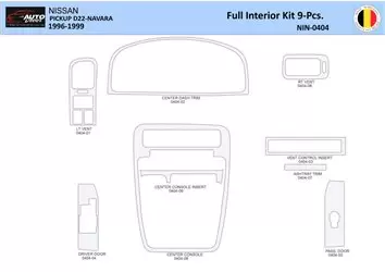 Nissan Navara Pickup 1996-1999 Inleg dashboard Interieurset aansluitend en pasgemaakt 9 Delen