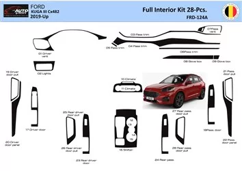 Ford Kuga III 2019-Up Interior WHZ Dashboard trim kit 28 Parts