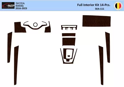 Skoda Kodiaq 2018 3D Inleg dashboard Interieurset aansluitend en pasgemaakt op he 14-Teile
