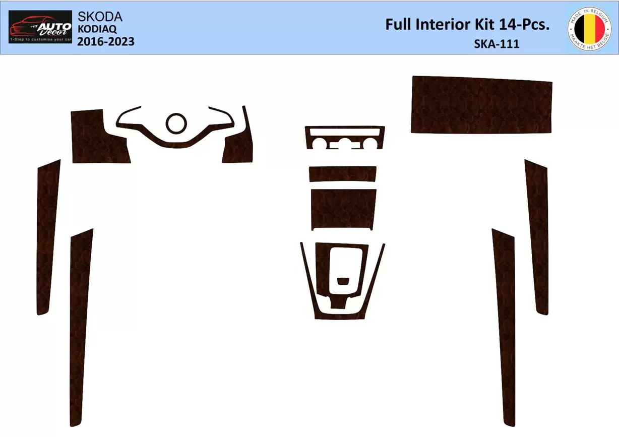 Skoda Kodiaq 2018 3D Inleg dashboard Interieurset aansluitend en pasgemaakt op he 14-Teile