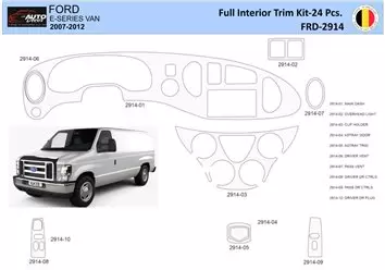 Ford E-Series E-Van 2008-2011 Inleg dashboard Interieurset aansluitend en pasgemaakt 10 Delen