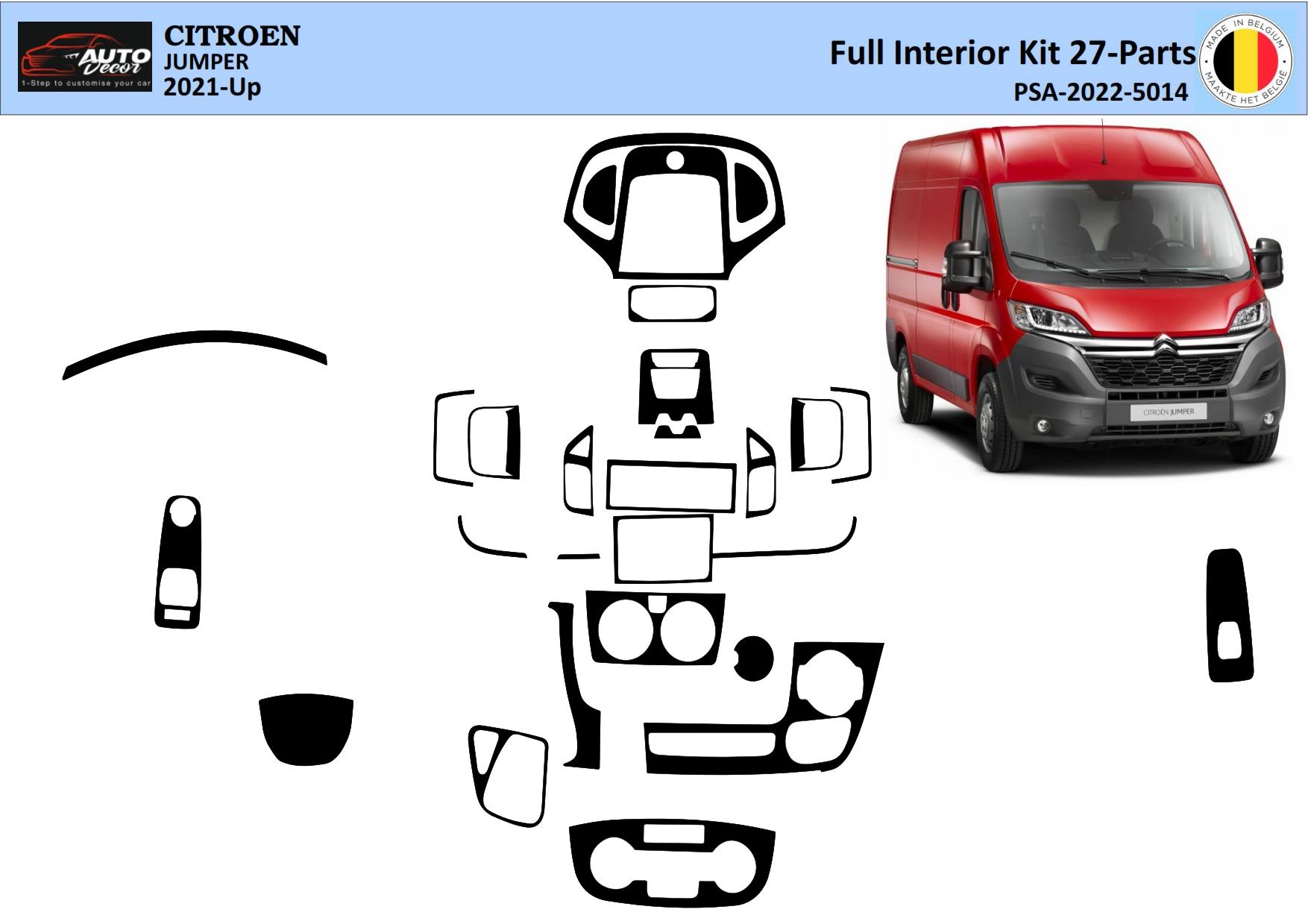 Citroen Jumper 2021 3D Inlegdashboard interieurset aansluitend en pasgemaakt op he 27-onderdelen