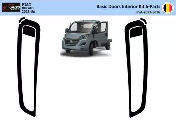 Fiat Ducato 2022 3D Doors Interior Dashboard Trim Kit Dash Trim Dekor 6-Parts - DUCATO - 1