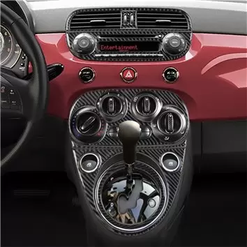 Fiat 500 2012-2015 3D Interior Dashboard Trim Kit Dash Trim Dekor 27-Parts