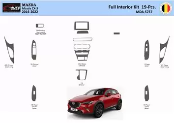 Mazda CX-3 2016-2022 Interior WHZ Dashboard trim kit 19 Parts