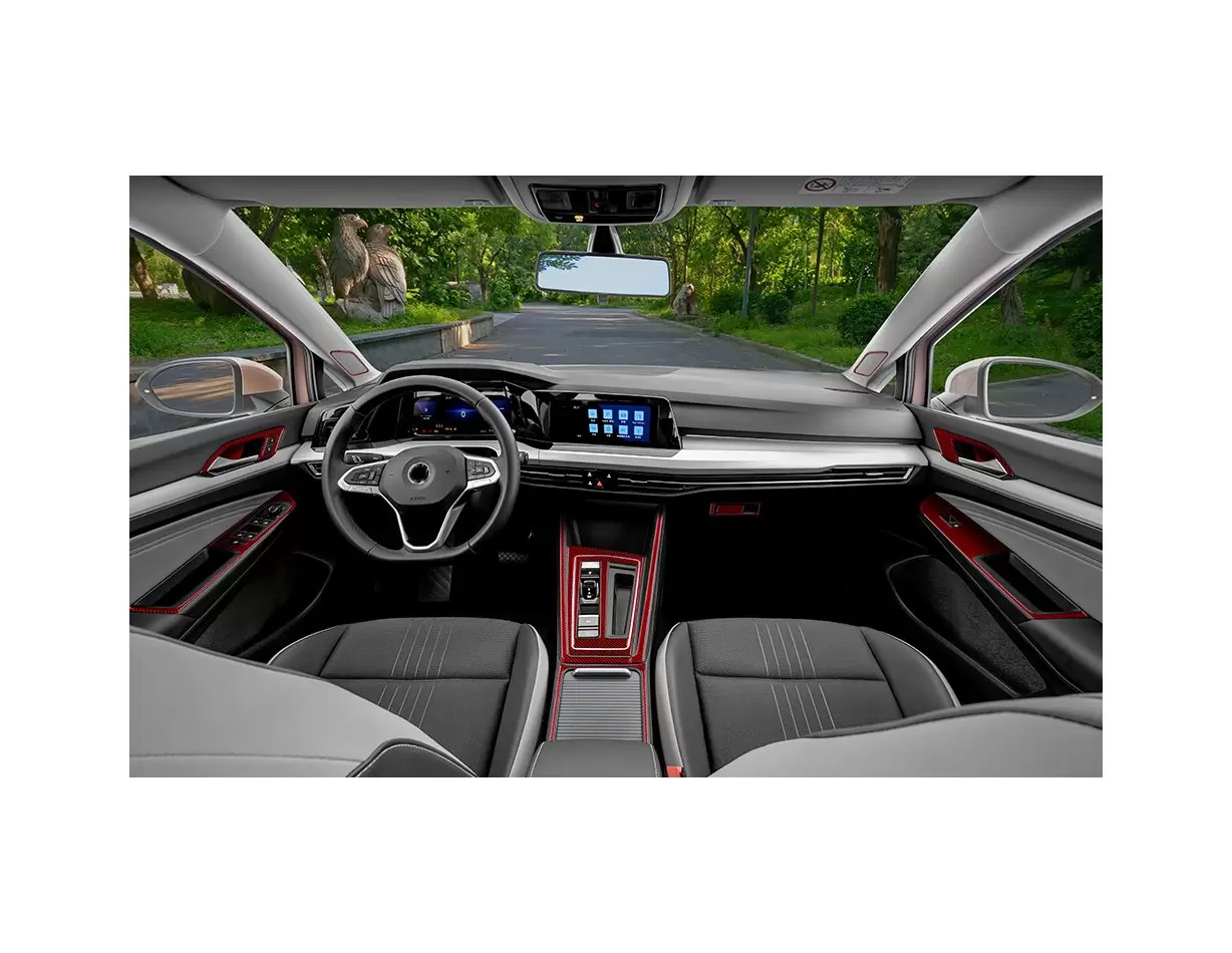 Volkswagen Golf VIII CD 2019 up 3D Inleg dashboard Interieurset aansluitend en pasgemaakt op he 31-Teile