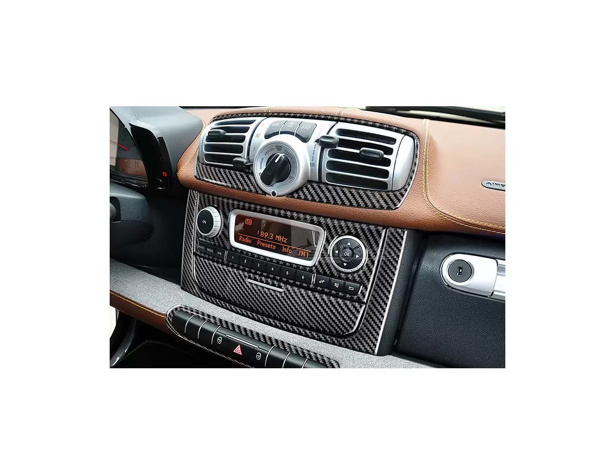 Smart Fortwo 451 2007-2015 Kit la décoration du tableau de bord 40-Pièce - 1 - habillage decor de tableau de bord