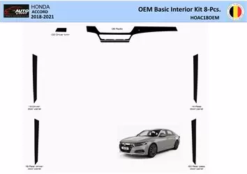 Honda Accord 2018-2022 Habillage Décoration de Tableau de Bord 8 Pièce - 1 - habillage decor de tableau de bord