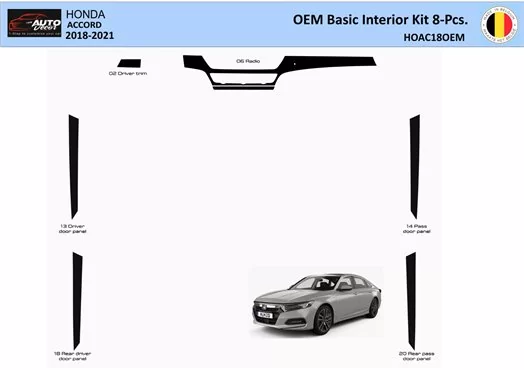 Honda Accord 2018-2022 Kit rivestimento cruscotto interno WHZ 8 parti Honda Accord 2018-2022 Kit rivestimento cruscotto interno WHZ 8 parti