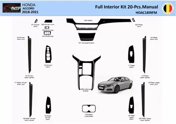 Honda Accord 2018-2022 Manual Mascherine sagomate per rivestimento cruscotti 20 Decori