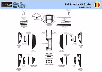 Subaru WRX Sedan 2022-2023 Interieur WHZ Dashboard inbouwset 51 onderdelen