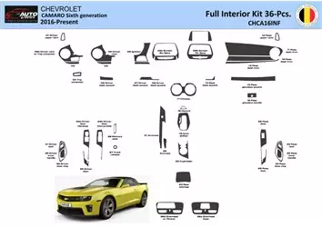 Chevrolet Camaro 2016-2024 Interior WHZ Dashboard trim kit 36 Parts