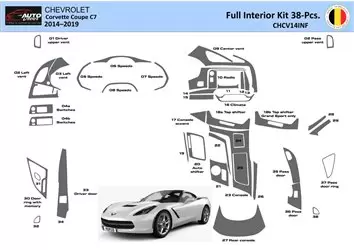 Chevrolet Corvette Coupe 2014-2020 Interior WHZ Dashboard trim kit 38 Parts