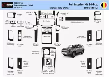 Toyota 4Runner 2014-2023 Full Mascherine sagomate per rivestimento cruscotti 34 Decori