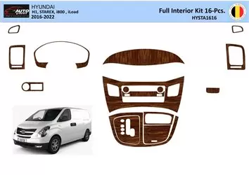 Hyundai H1 iLoad Full Set 2016-2022 3D Interior Dashboard Trim Kit Dash Trim Dekor 16-Parts