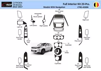 Citroën C4 Aircross 2012-2017 Intérieur WHZ Kit déco tableau de bord Navi 23 Parts