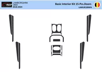 Lamborghini Urus 2018-2024 3D Signature Kit rivestimento interno cruscotto Dash Trim Dekor 15-Parti