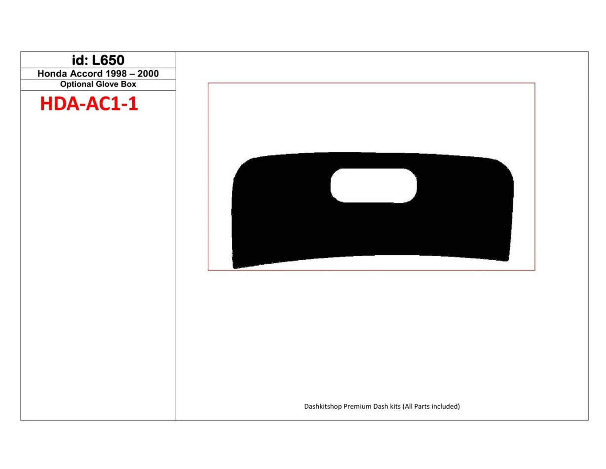 Honda Accord 1998-2000 glowe-box, 1 Parts set Cruscotto BD Rivestimenti interni