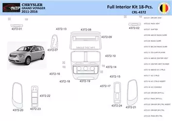 Lancia Voyager 2011-2016 Interior WHZ Dashboard trim kit 18 Parts