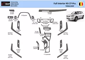 Toyota RAV4 2013-2015 Interior WHZ Dashboard trim kit 27 Parts