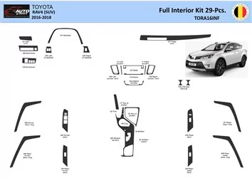 Toyota RAV4 2016-2018 Mittelkonsole Armaturendekor WHZ Cockpit Dekor 29 Teilige - 1- Cockpit Innenraum Dekor 