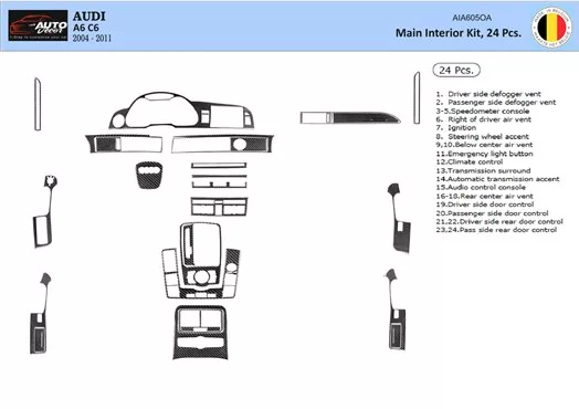 2005-2011 Kit Rivestimento Cruscotto all'interno del veicolo Cruscotti personalizzati 25-Decori