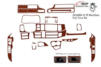 Scania NextGen NG ab 2016 Top Sleeper Habillage Décoration de Tableau de Bord 24-Pièce