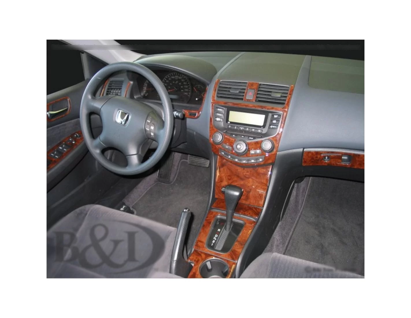 Honda Accord 2003-2007 Full Set, Automatic Gear, Automatic A/C, 2 Doors Interior BD Dash Trim Kit