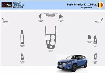 Nissan Qashqai J12 from 2021 Basic Interior Trim WHZ Dashboard trim kit 11 Parts