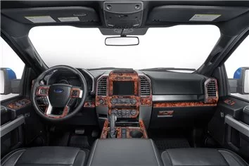 FORD F-150 (REGELMATIGE CABINE) | 2015-2017 Interieur WHZ Dashboardafwerkingsset 49 onderdelen