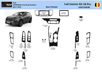 Kia Sportage 2017-2019 Interior WHZ Dashboard trim kit 18 Parts