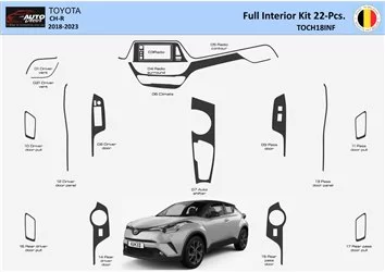 Toyota C-HR 2018-2023 Inleg dashboard Interieurset aansluitend en pasgemaakt 22 Delen