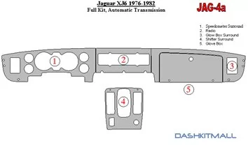 Jaguar XJ6 1976-1982 Full Set, Automatic Gear Mascherine sagomate per rivestimento cruscotti 